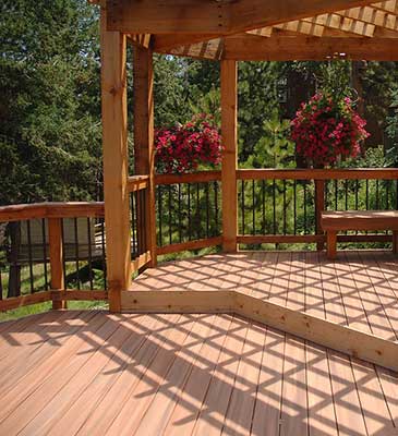 custom wood deck on house