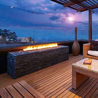 fire pit in deck